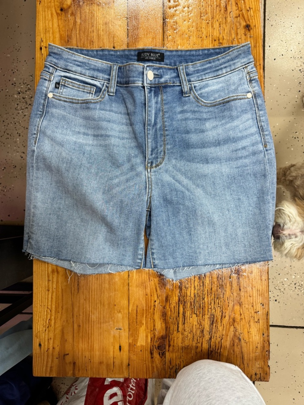 Judy Blue Light Wash Denim Skirt - Frayed Hem, Light Blue